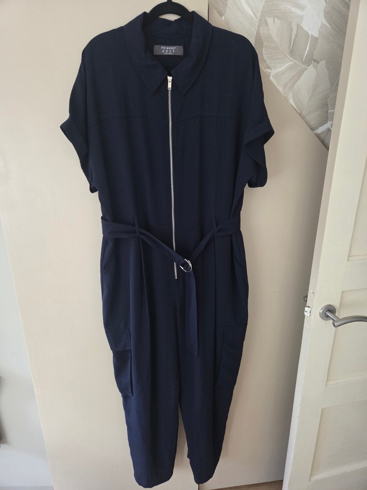 NIEUW NAVY BLAUWE JUMSUIT..prachtig doepel vallend...MAAT 46, Ophalen of Verzenden, Nieuw, Maat 46/48 (XL) of groter, Blauw