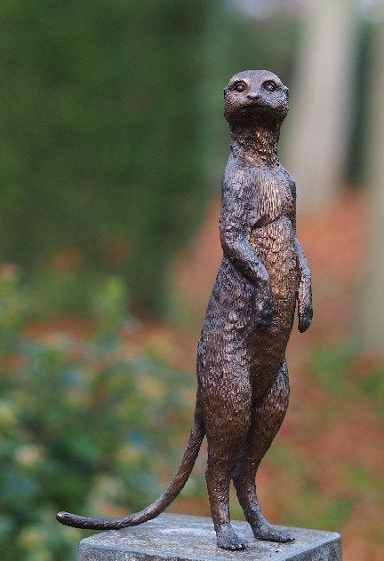 STOKSTAART / 2 MODELLEN / BRONZEN TUINBEELD, Dierenbeeld, Nieuw, Info@huisentuindecoratiemarie.nl, Huis en tuin decoratie marie