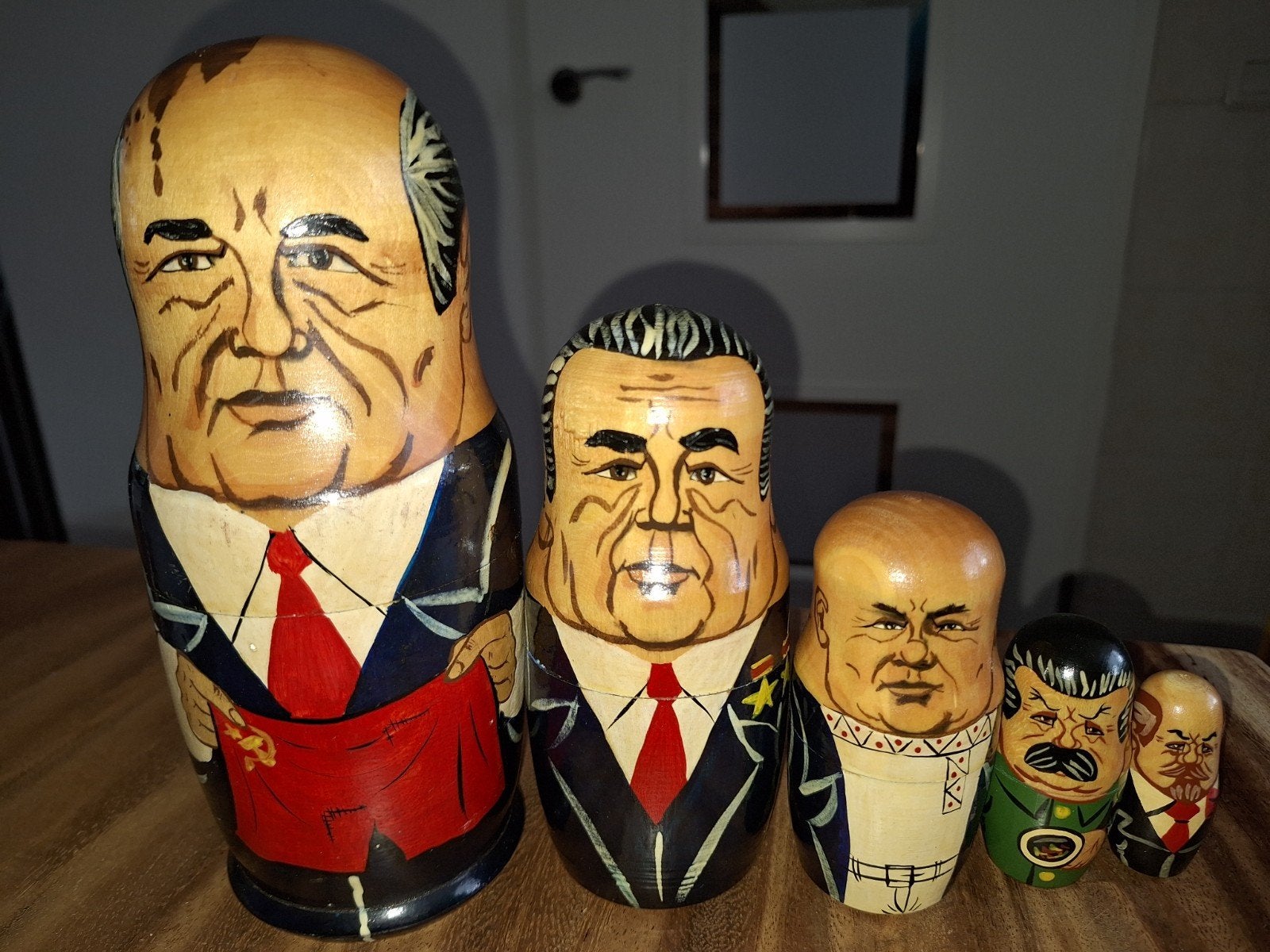 5-delige Matroesjka Baboesjka poppen set. Rusland Politici, Verzamelen, Ophalen of Verzenden