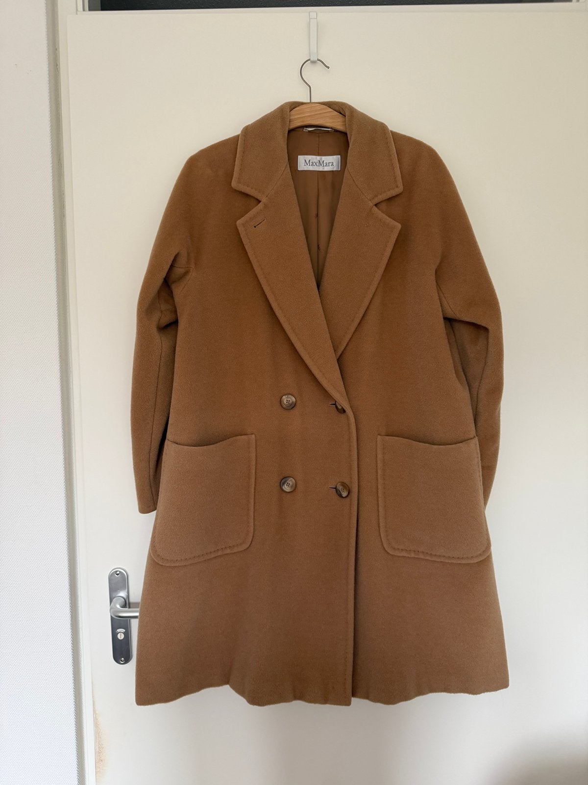 Max Mara wollen jas maat 36 oversized Kleur Camel, Kleding | Dames, Verzenden, Zo goed als nieuw, Maat 36 (S), Bruin