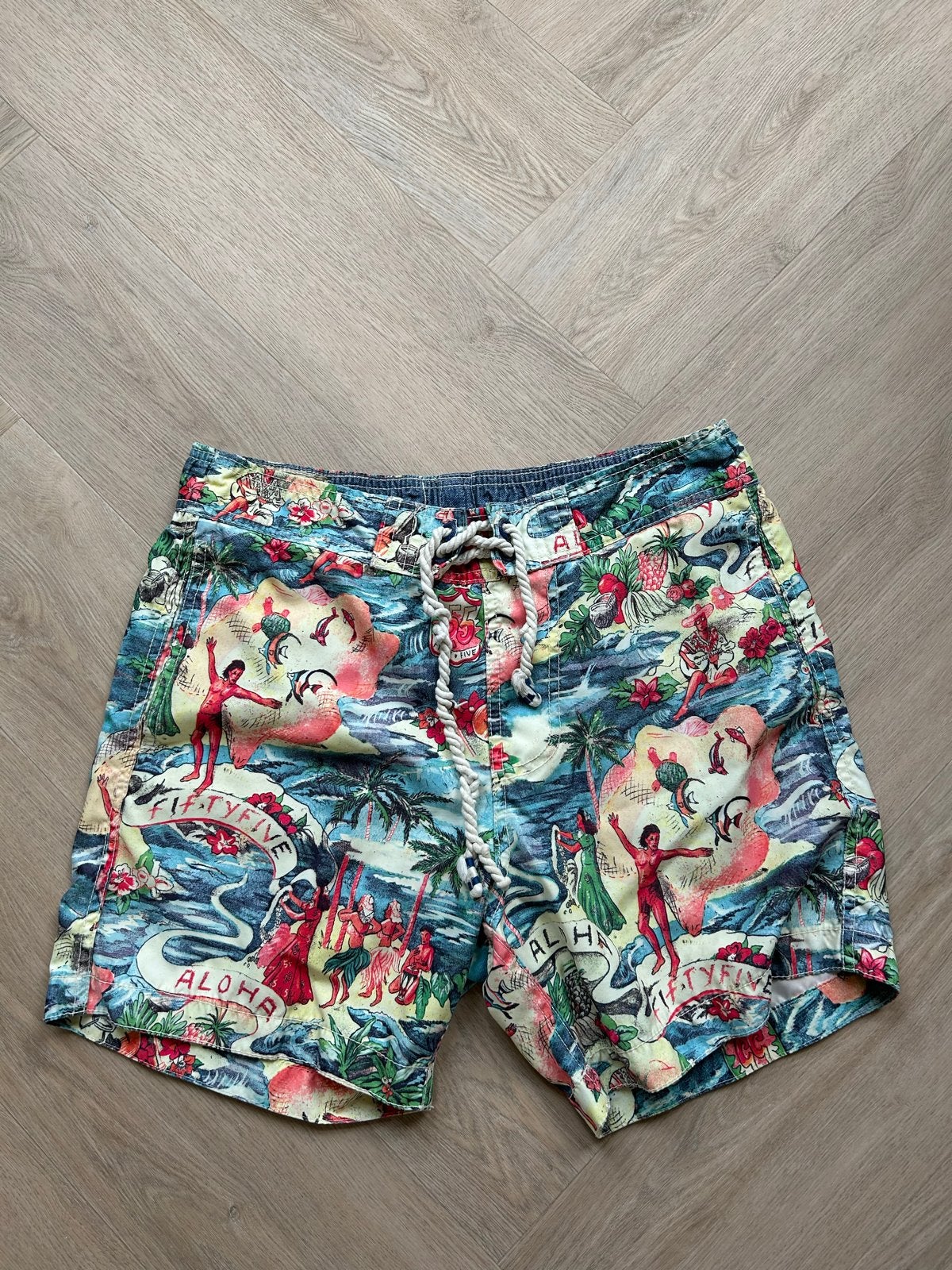 55 Stage Hawaii Zwemshort maat XS met binnenzakje, Kleding | Heren, Ophalen of Verzenden, Maat 46 (S) of kleiner, Meerkleurig