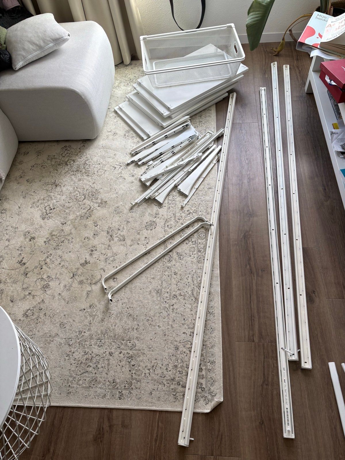 IKEA ALGOT Kledingkast onderdelen (7 planken, 4 rails), Ophalen, Met plank(en), Gebruikt, 100 tot 150 cm