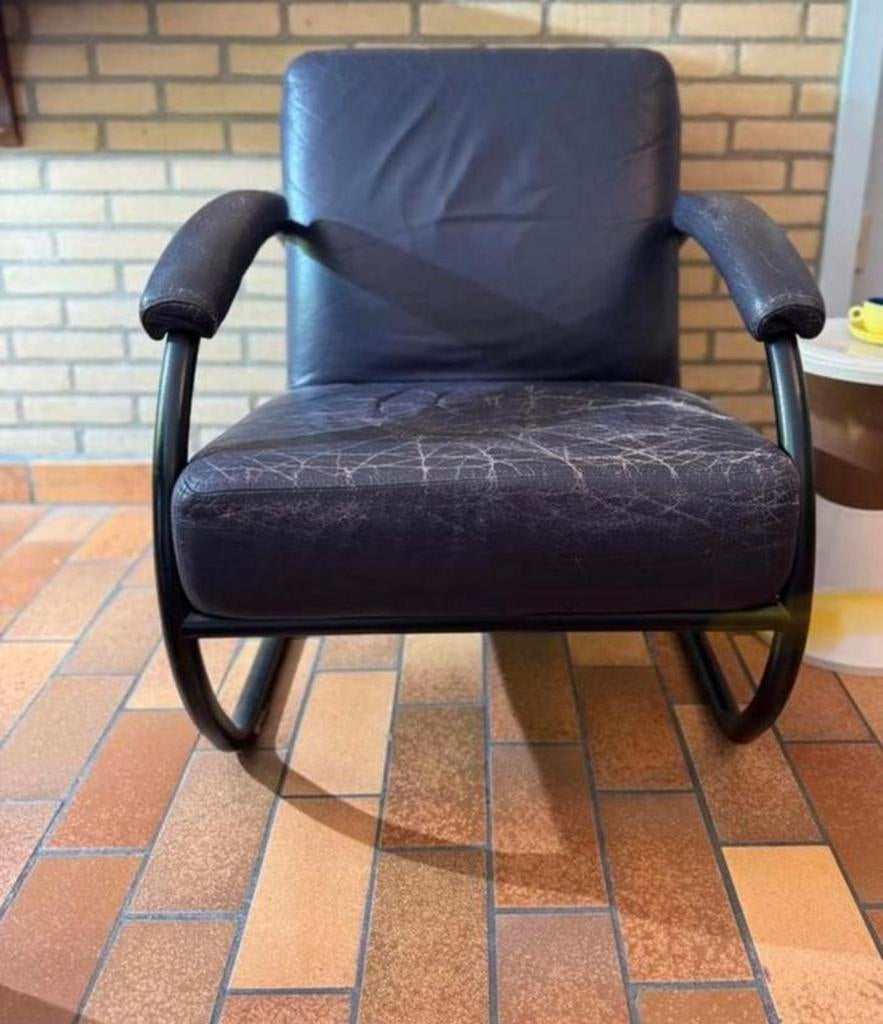 Vintage paars aubergine relax fauteuil.88, Huis en Inrichting, Fauteuils, Ophalen, Gebruikt, Vintage, 75 tot 100 cm