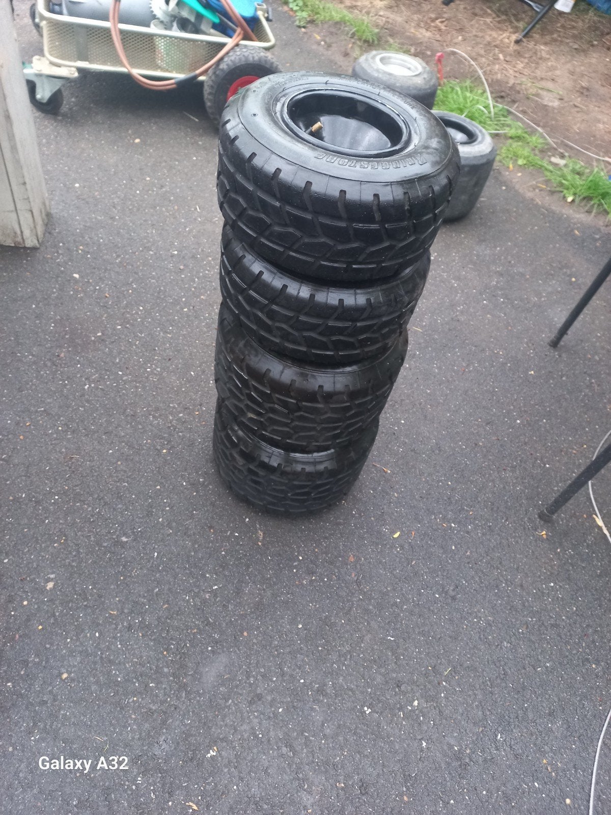 Set regenvelgen met Bridgestone regenbanden, Motoren, Ophalen of Verzenden