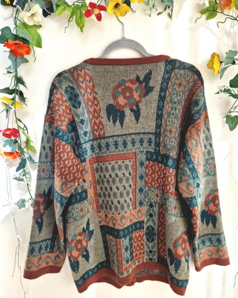 Uniek oud cozy cottagecore kleurrijk gebreid vest, Kleding | Dames, Ophalen of Verzenden, Zo goed als nieuw, Maat 46/48 (XL) of groter