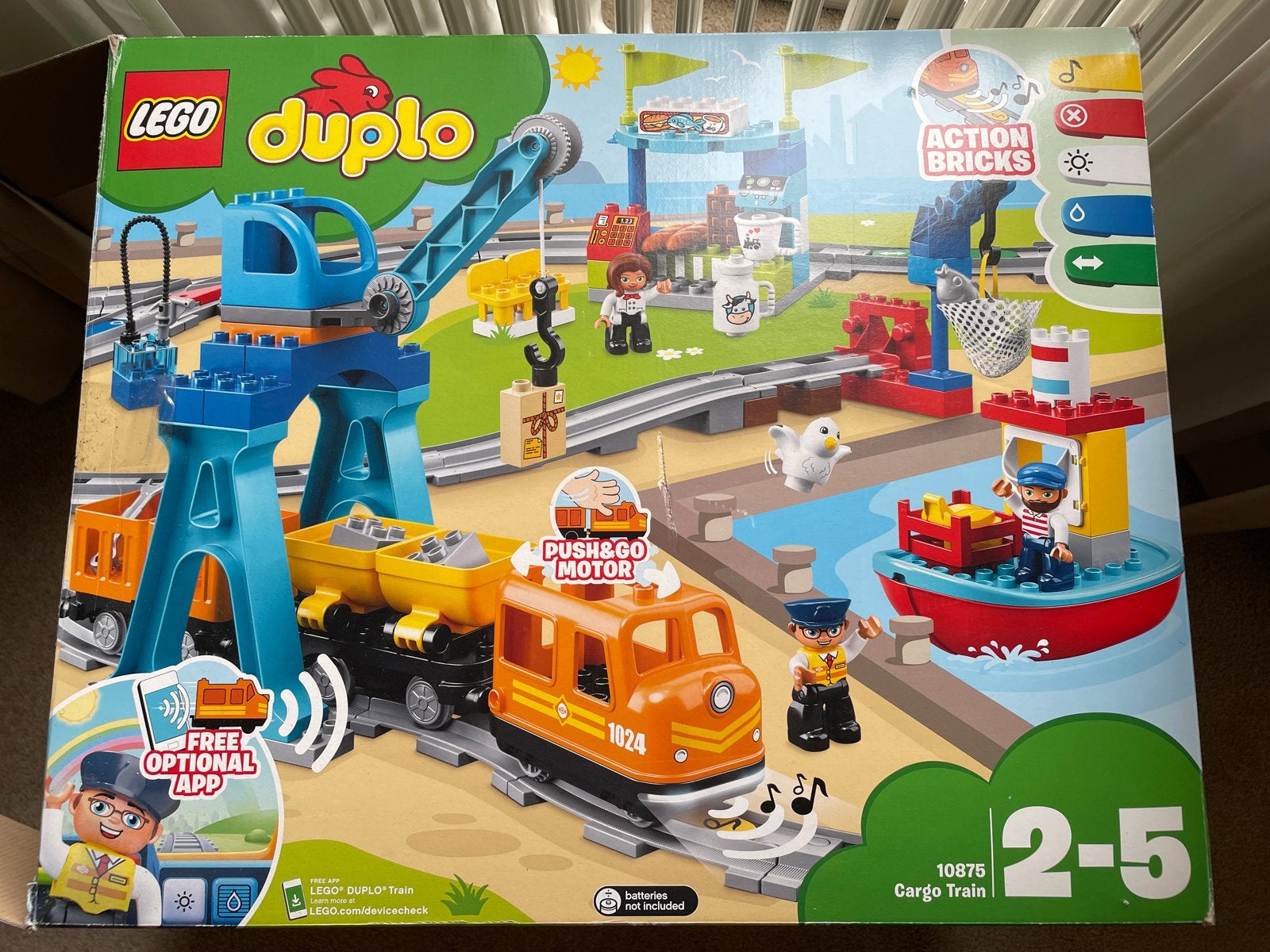 LEGO Duplo Trein set (10875 Cargo Trein + extra rails), Ophalen, Zo goed als nieuw, Overige merken