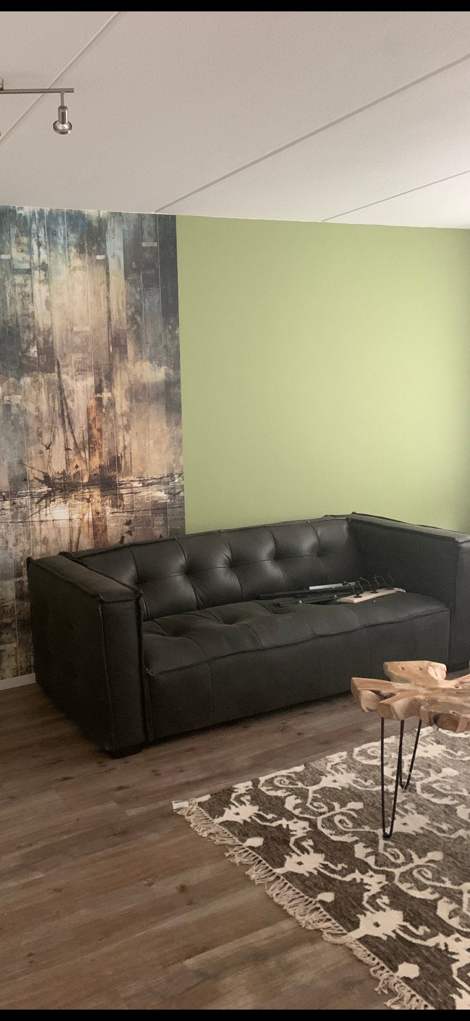 Stijlvolle 3-zitsbank van kunstleer - Zo goed als nieuw, Ophalen, Kunststof, Driepersoons, 75 tot 100 cm