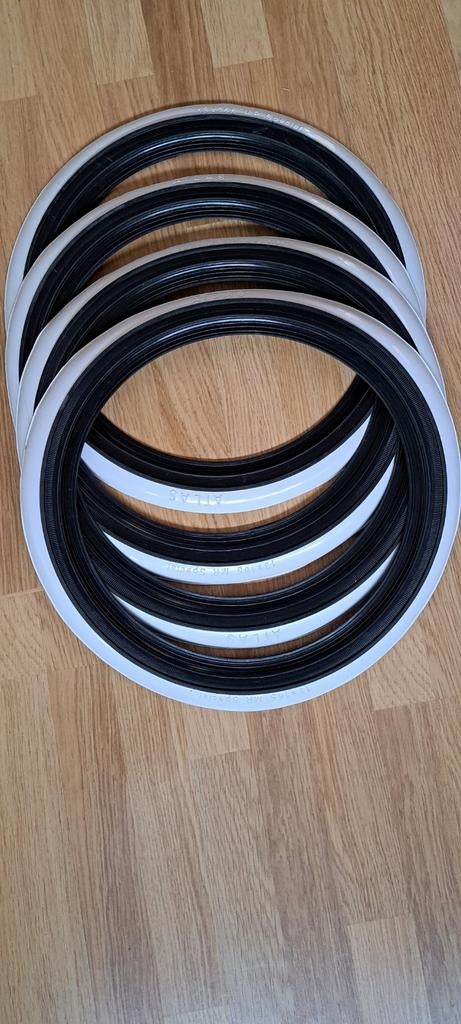 White wall ringen zwart/wit voor Oldtimer Banden. Atlas. Nie, Auto diversen, Auto-accessoires, Ophalen of Verzenden, Nieuw