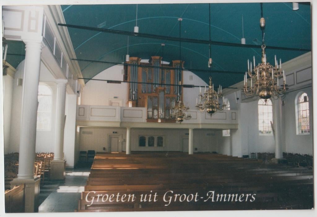 Groot Ammers Groeten Interieur NH Kerk FOTO, Verzenden, 1980 tot heden, Ongelopen, Zuid-Holland
