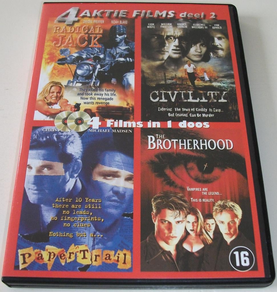 Dvd *** 4 AKTIE FILMS *** 2-Disc Boxset Deel 2, Cd's en Dvd's, Dvd's | Actie, Zo goed als nieuw, Actie, Boxset, Vanaf 12 jaar