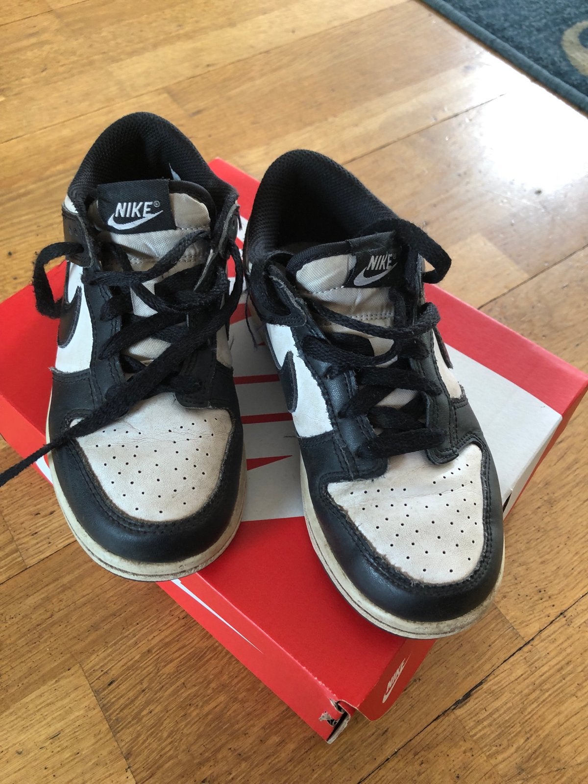 Nike Dunk Low sneakers zwart/wit - maat 32, Ophalen of Verzenden, Gedragen, Zwart, Sneakers of Gympen