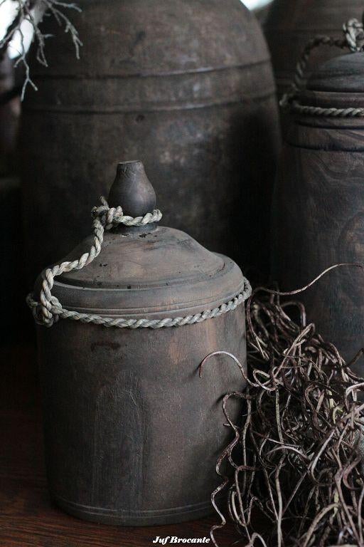 Houten pot met deksel sober, Www.jufbrocante.nl, Www.jufbrocante.nl, Nieuw, Ophalen of Verzenden
