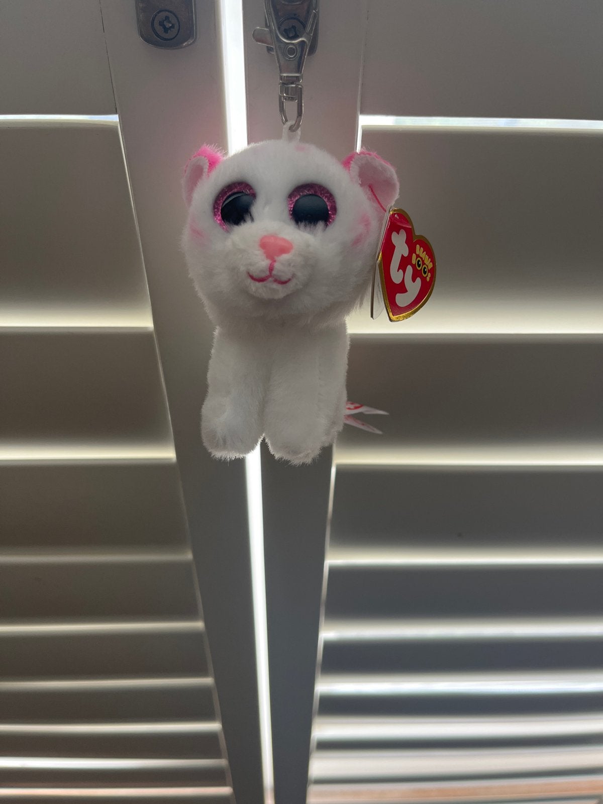 Ty Beanie Boos Tabor de Witte Tijger Sleutelhanger, Overige karakters, Ophalen of Verzenden, Klein (minder dan 20 cm), Wit