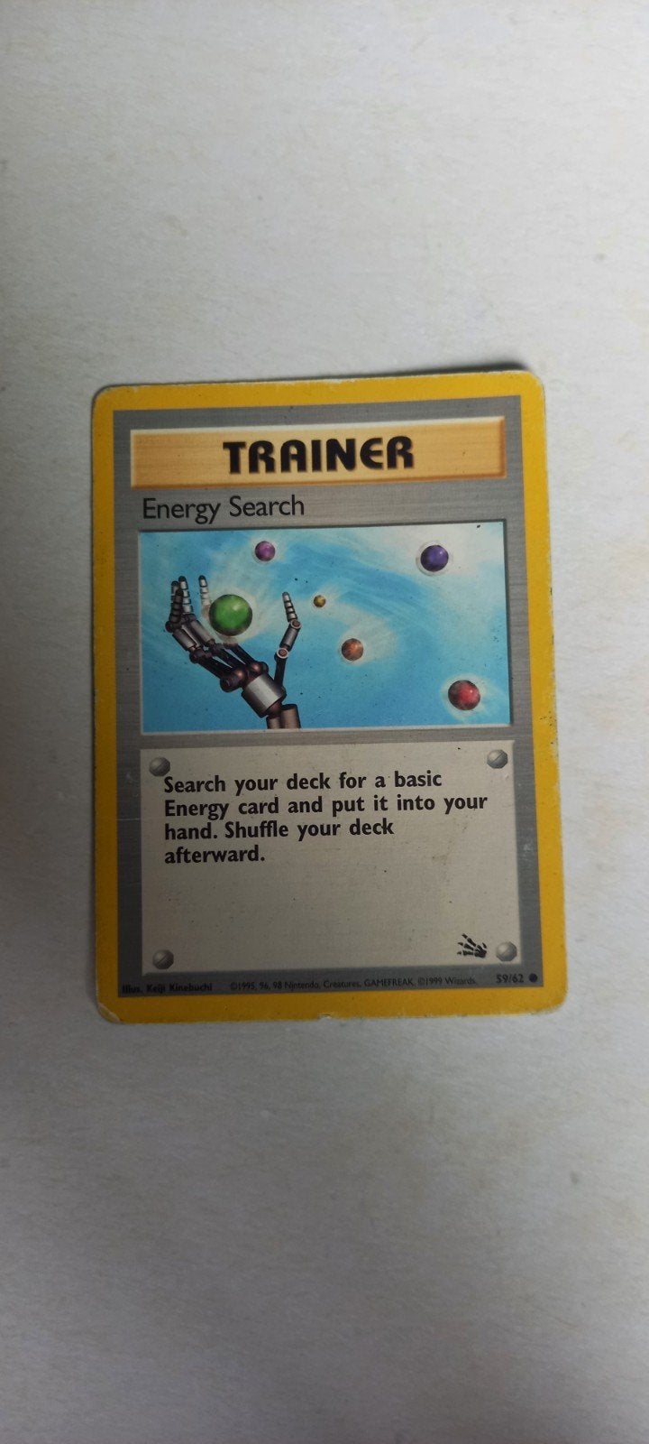 Pokémon TCG: Energy Search Trainer Kaart (59/62), Ophalen of Verzenden, Gebruikt, Losse kaart