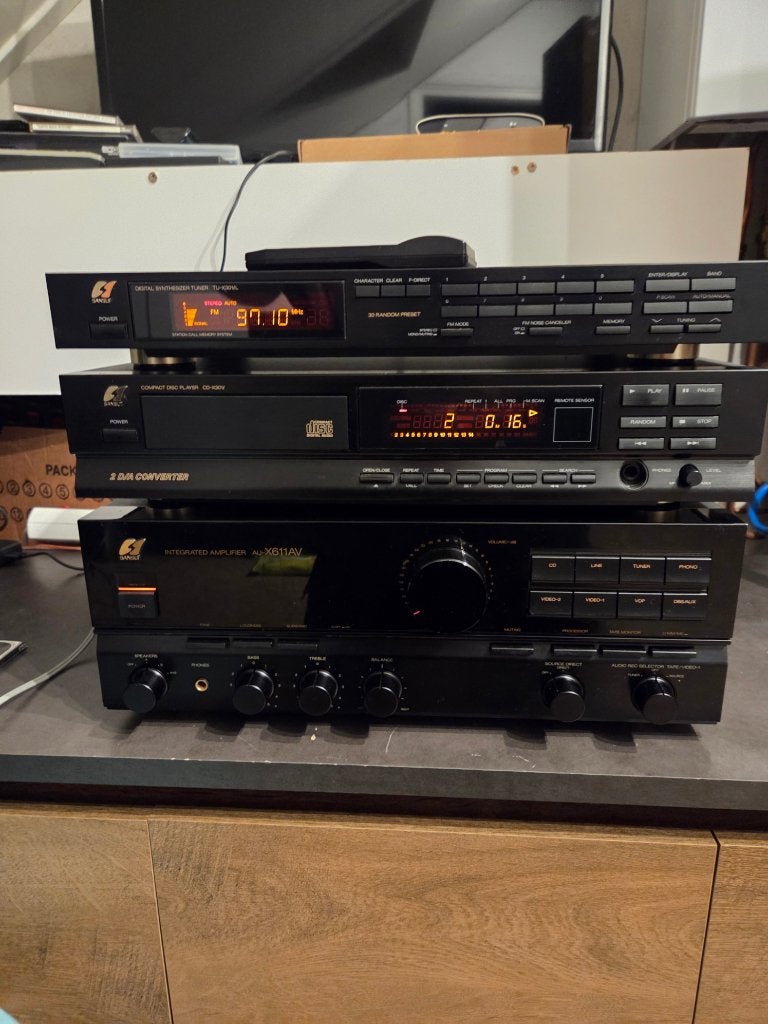 Sansui AU-X611AV versterker en Sansui Tuner met Cspeler, Losse componenten, Zo goed als nieuw, Tuner of Radio, Ophalen