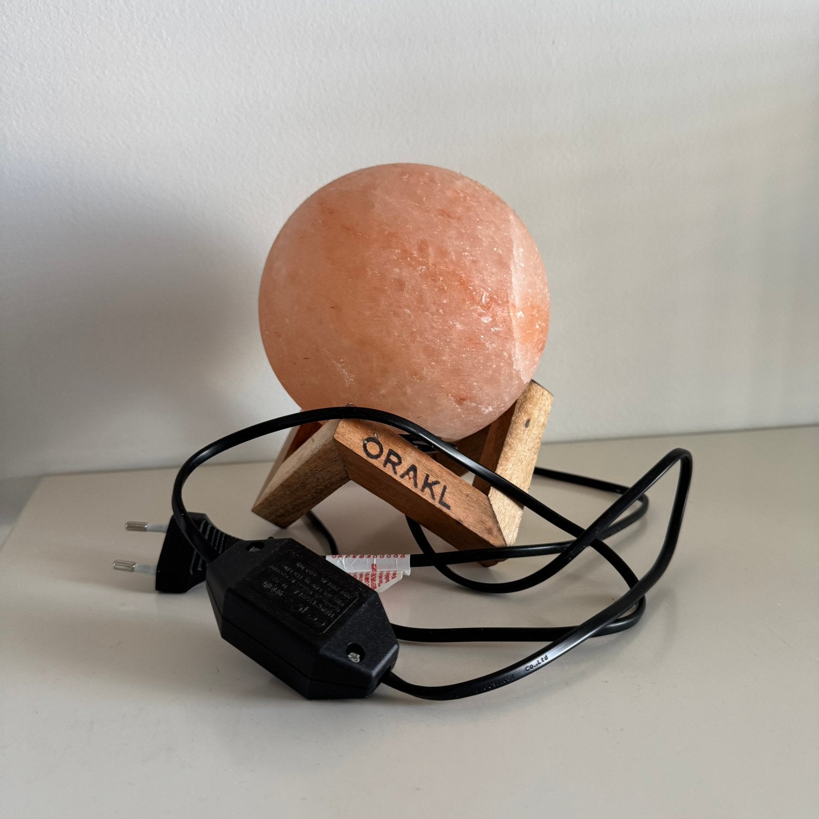 Ronde Himalaya Zoutsteen lamp (dimbaar), Zoutlamp, Oranje, Met schakelaar, Ophalen of Verzenden