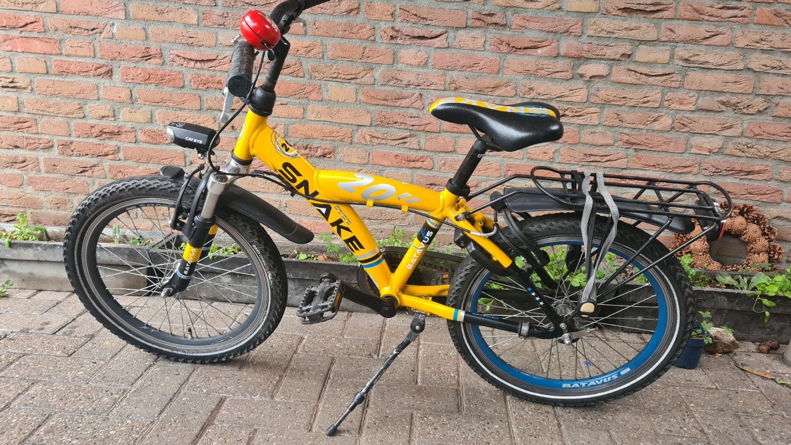 Batavus Snake kinderfiets 20 inch - Geel, Ophalen, 20 inch of meer, Gebruikt, Velgrem