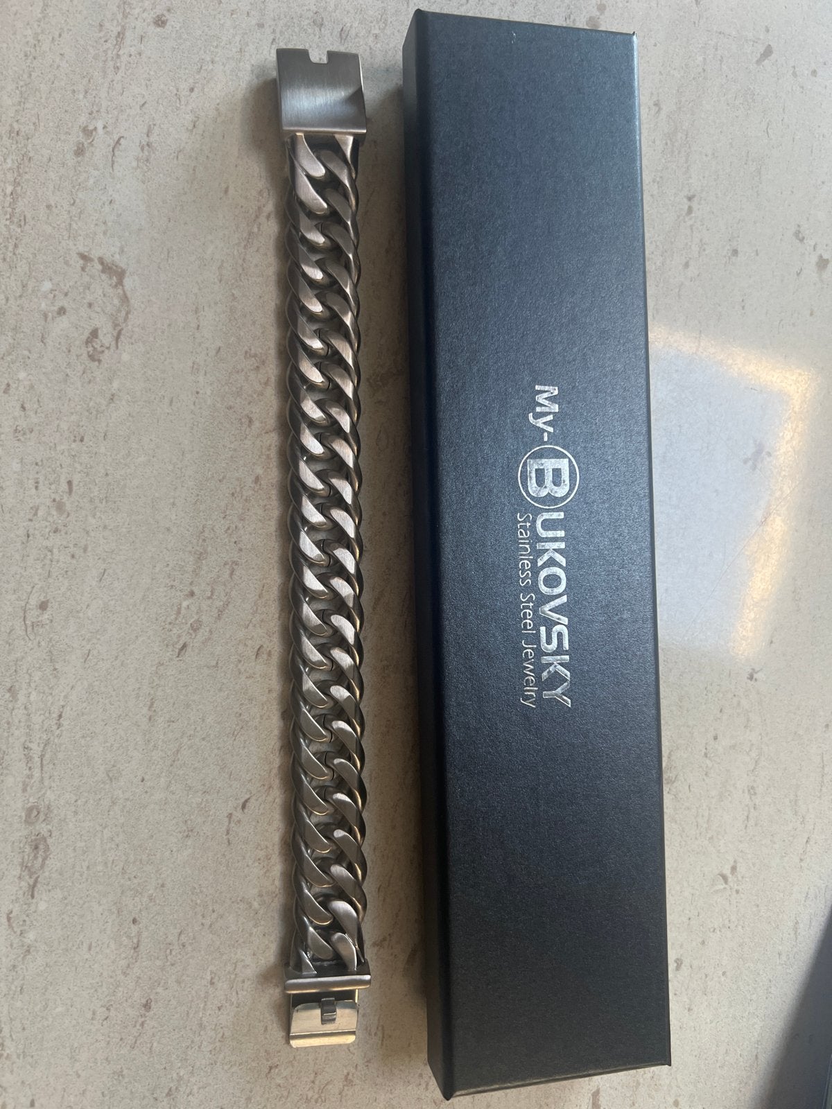 Schakelarmband van Bukovsky - 23 cm, Sieraden, Tassen en Uiterlijk, Armbanden, Ophalen of Verzenden, Nieuw, Zilver, Staal