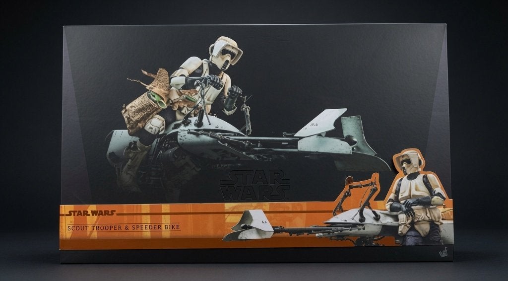 Star Wars Speeder Bike With Scout Trooper and Grogu, Verzamelen, Verzenden, Zo goed als nieuw, Replica