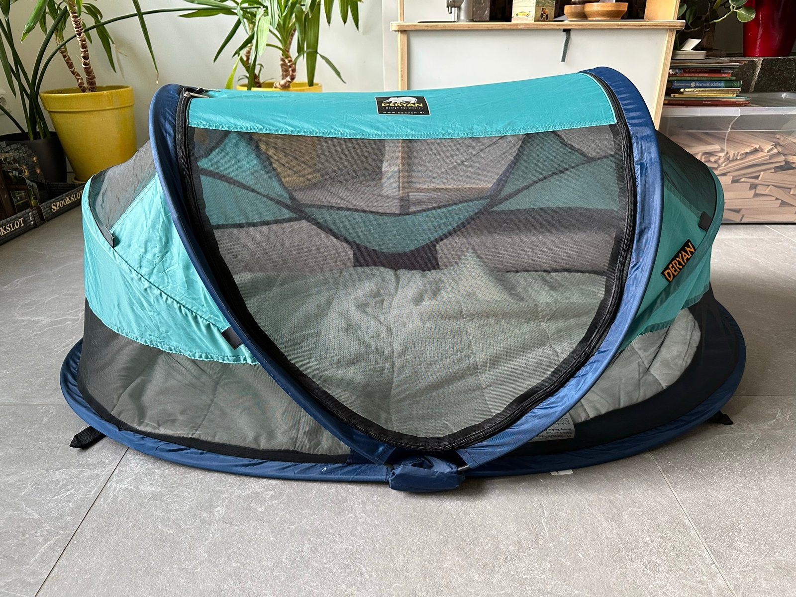 Deryan Baby Luxe Reisbedje met Matras en Luchtbed, Ophalen of Verzenden, Gebruikt, Reisbedje