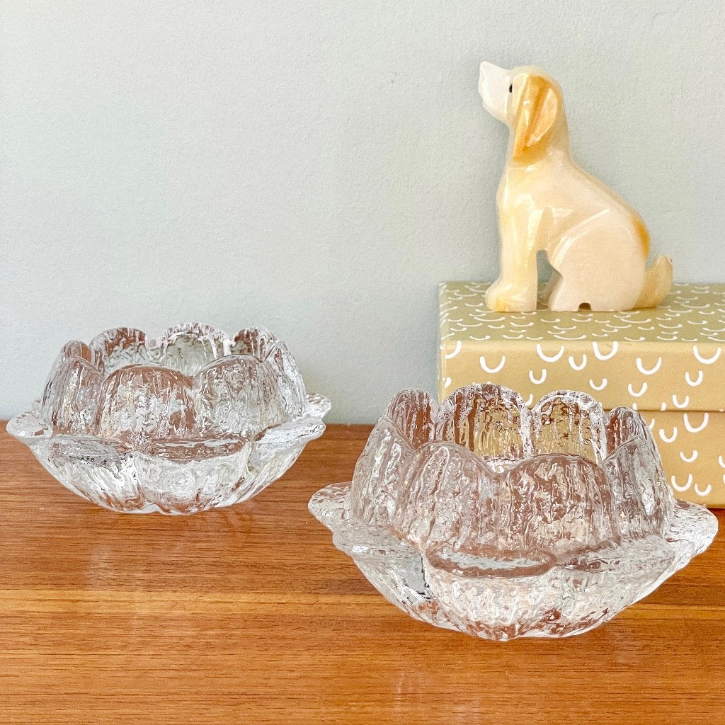 Holmegaard Denmark SCHAALTJE kandelaar waterlelie MidCentury, Antiek en Kunst, Ophalen of Verzenden