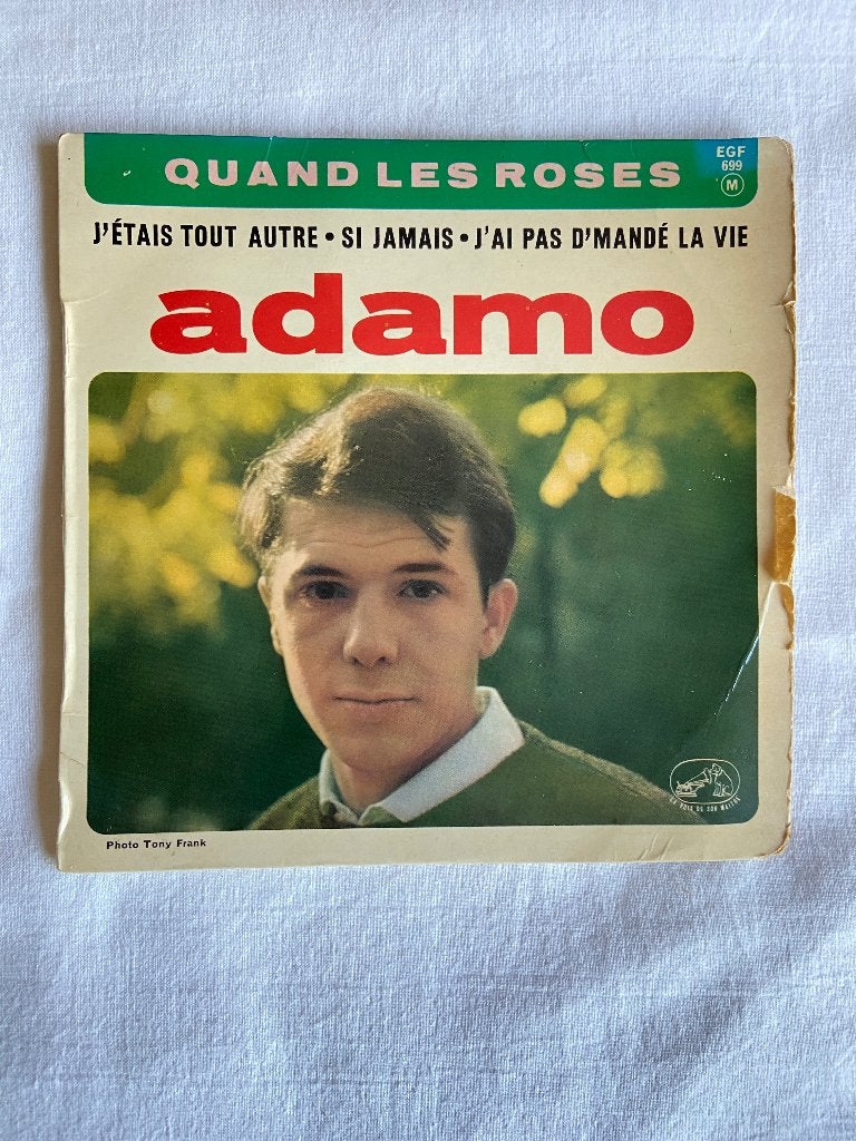 adamo. -  quand les roses, Cd's en Dvd's, Gebruikt, Pop, 7 inch, Ophalen of Verzenden