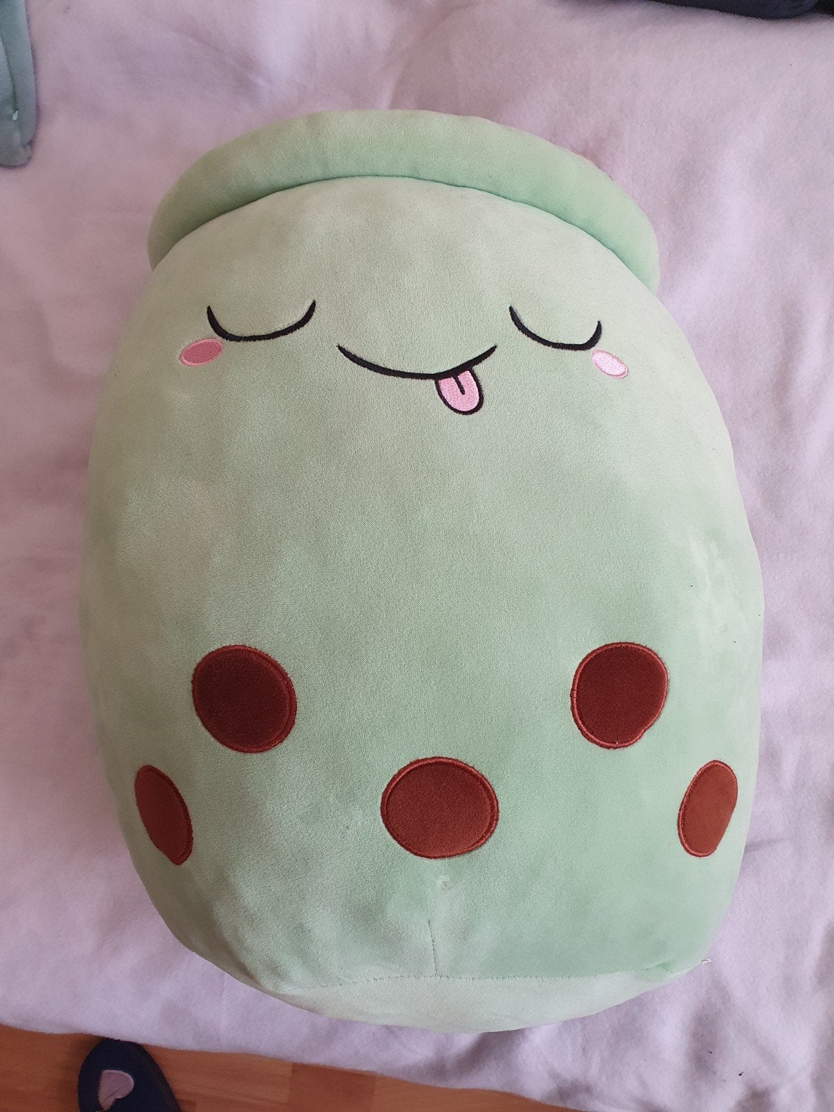 Bubble tea knuffel, Ophalen of Verzenden, Zo goed als nieuw, Groen, Middelgroot (20 tot 80 cm)