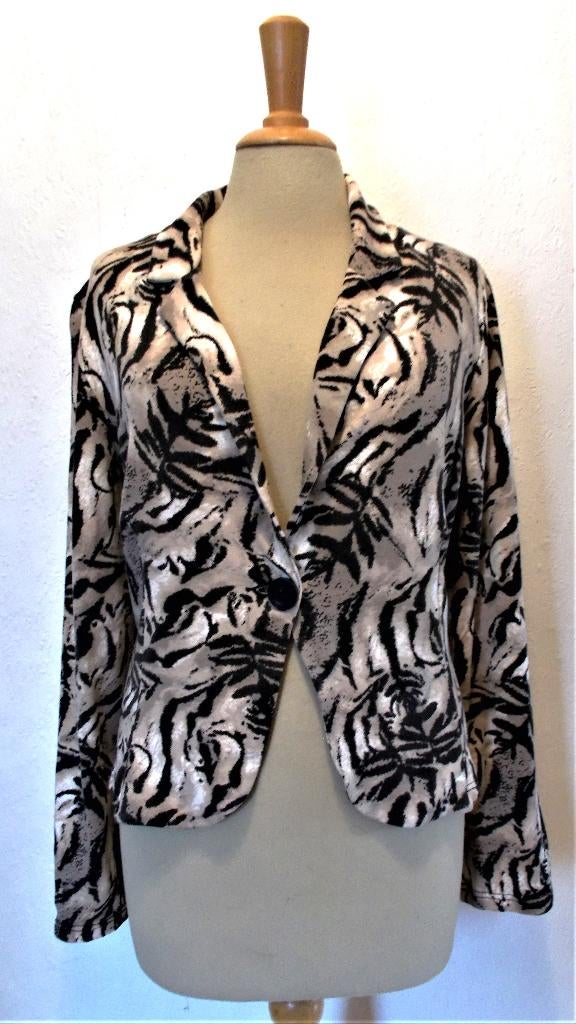 Mooi tijgerprint jasje/top van Juffrouw Jansen! L, Kleding | Dames, Tops, Zo goed als nieuw, Maat 42/44 (L), Bruin, Lange mouw