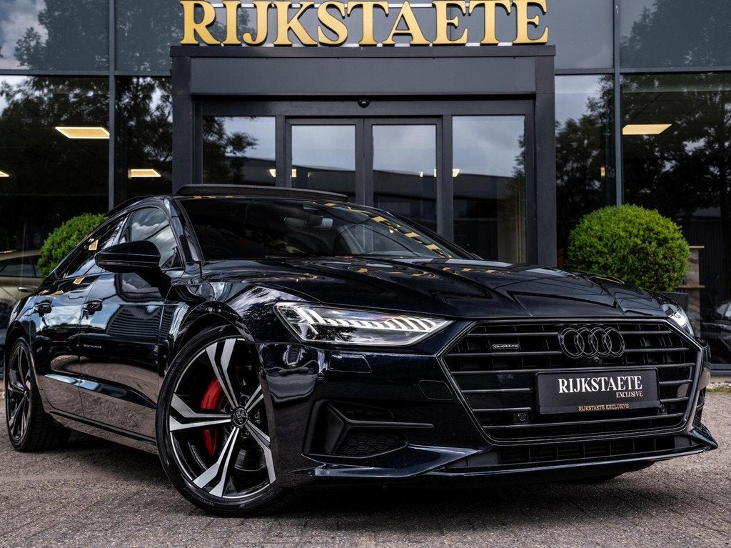 Audi A7 Sportback 50 TFSIe Quattro S-Line|PANO|MATRIX|360°, Auto's, Audi, Gebruikt, Euro 6, 4 cilinders, Blauw