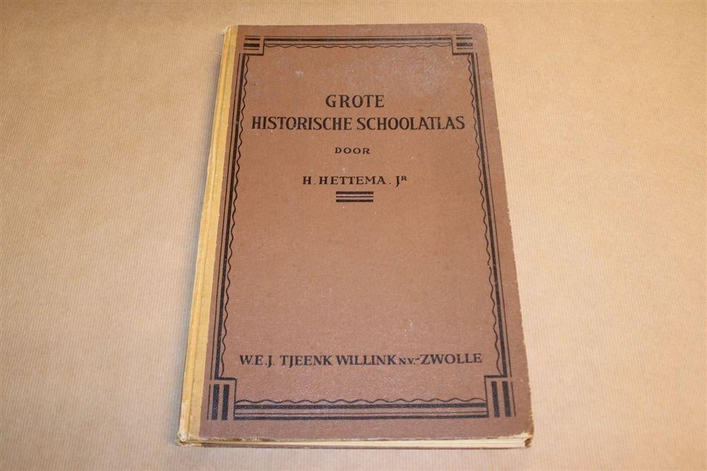 Grote Historische Schoolatlas [1947] — Hettema — 38 Krtn, Boeken, Atlassen en Landkaarten, Gelezen, Ophalen of Verzenden, Landkaart