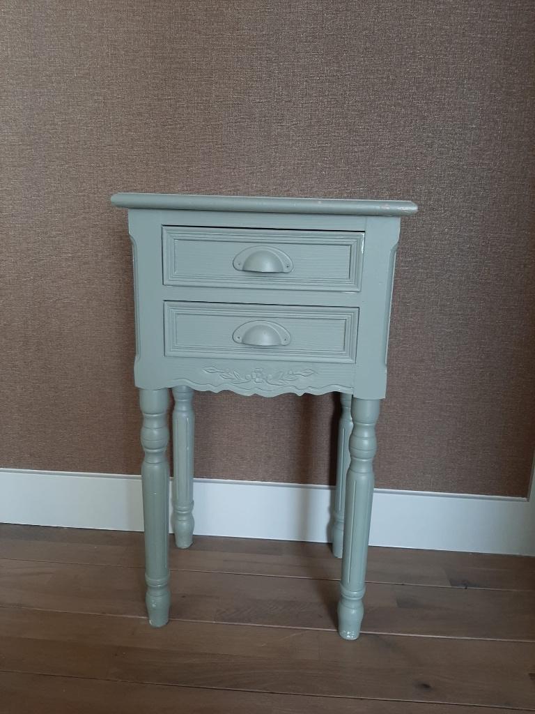 Bijzet tafel, Minder dan 55 cm, Gebruikt, Rechthoekig, Brocante