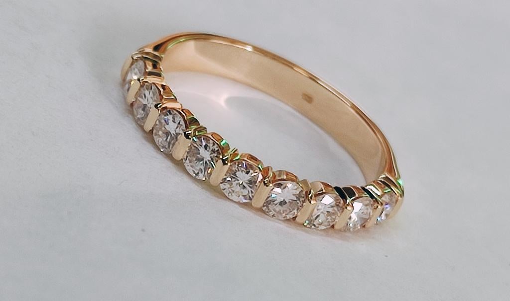 Gouden verlovingsring met diamanten 0,63kt, Ophalen of Verzenden, Zo goed als nieuw, 17 tot 18, Dame of Heer