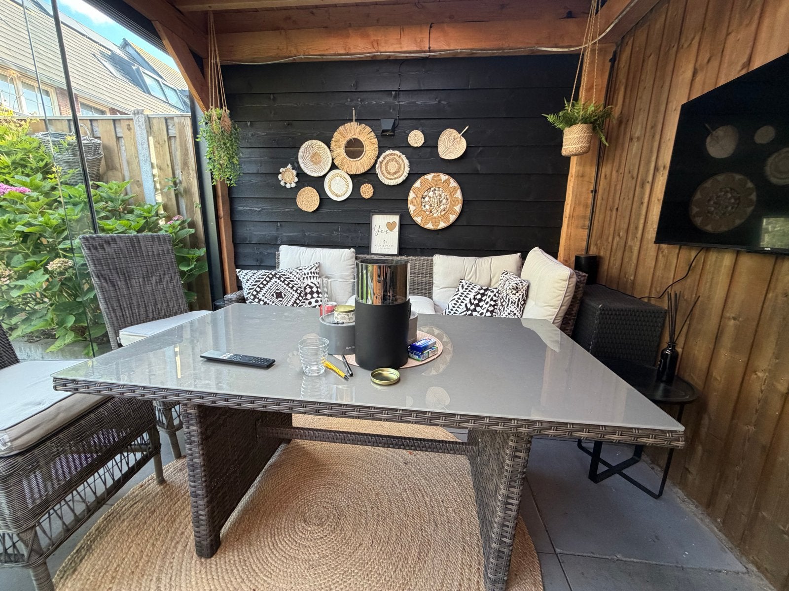 Diningset te koop – moet het weekend weg !, Tuin en Terras, Ophalen, Gebruikt, Wicker