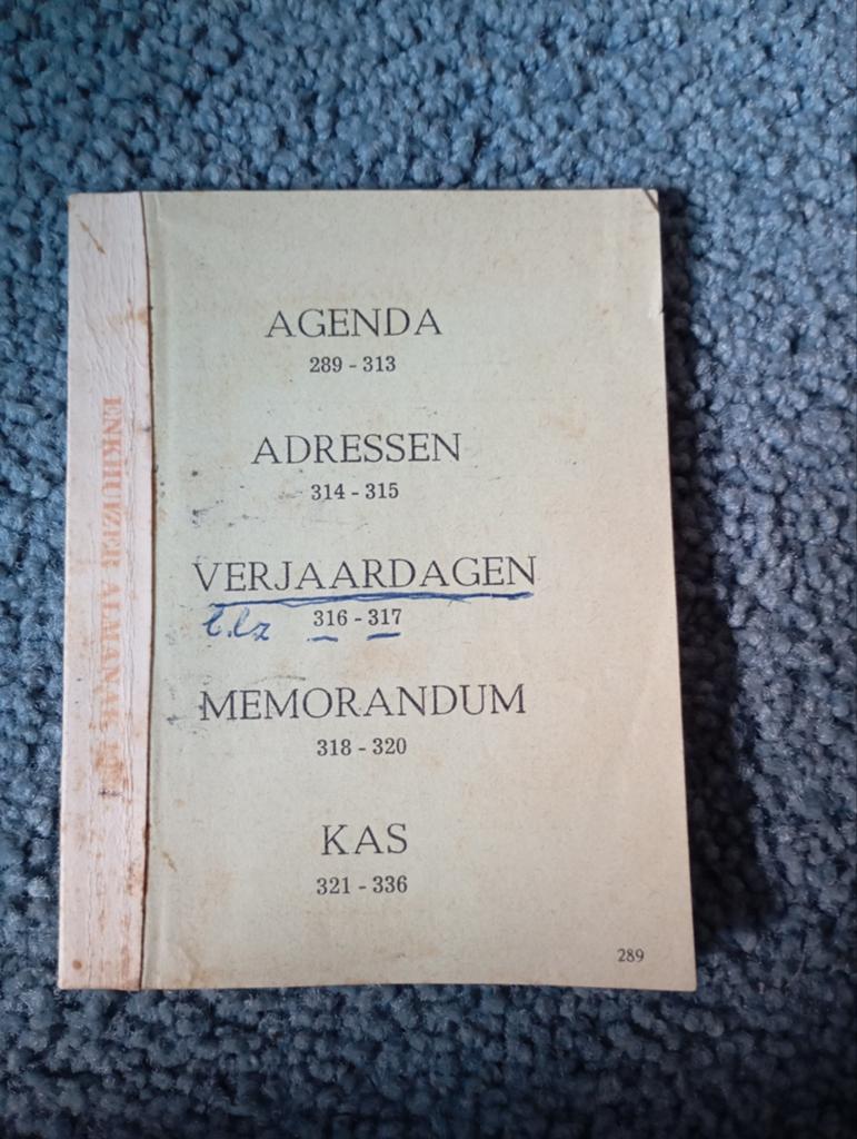 Vintage Enkhuizer Almanak Agenda adressen verjaardagen memor, Ophalen of Verzenden
