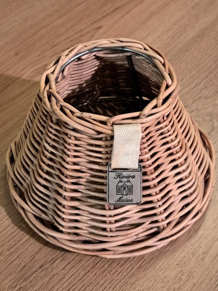 Riviera Maison rotan lampenkapje, Ophalen of Verzenden, Zo goed als nieuw, Bruin, Rond