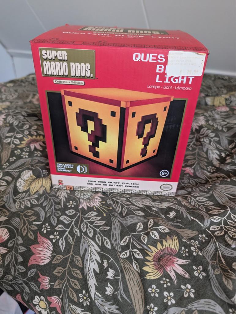Super Mario Bros. Question Block Lamp - Collectors Edition, Ophalen of Verzenden, Zo goed als nieuw, Jongen of Meisje