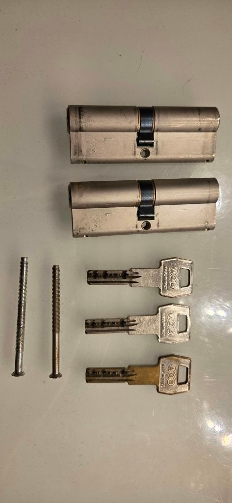ABG dubbele cilinderslot 46/46 Rvs (15 euro per stuk), Ophalen of Verzenden, Gebruikt, Rvs, Slot