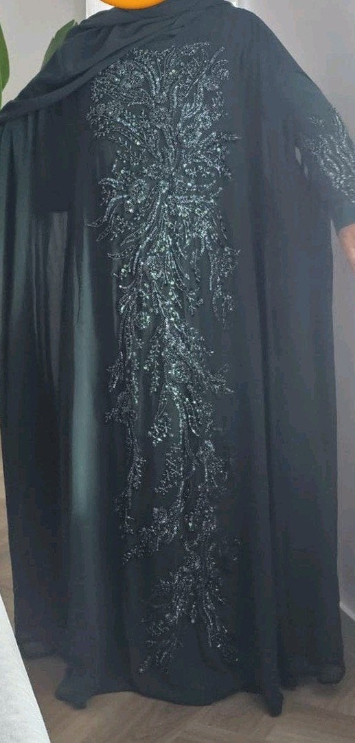 Prachtige groene abaya , gala jurk, Maat 42/44 (L), Ophalen of Verzenden, Onbekend, Zo goed als nieuw