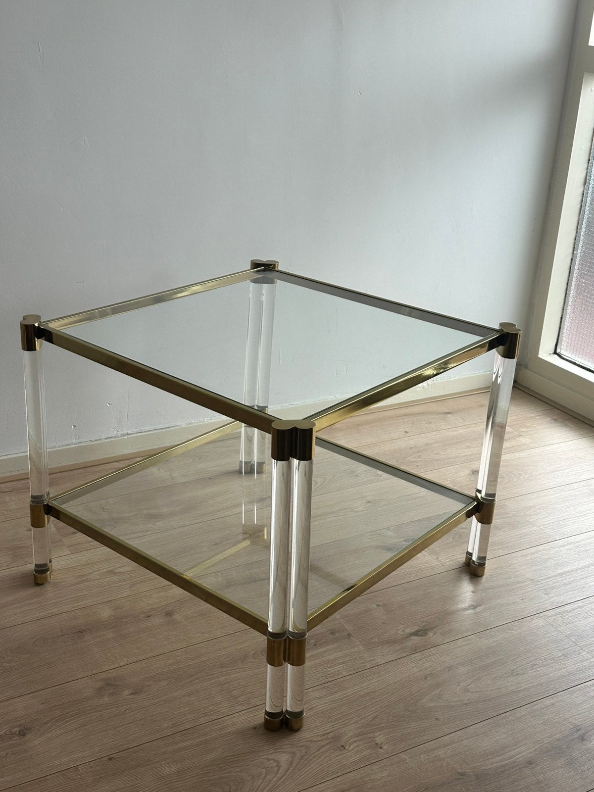 1970s Italian Hollywood Regency side table, Ophalen, Zo goed als nieuw, Rechthoekig, 50 tot 100 cm