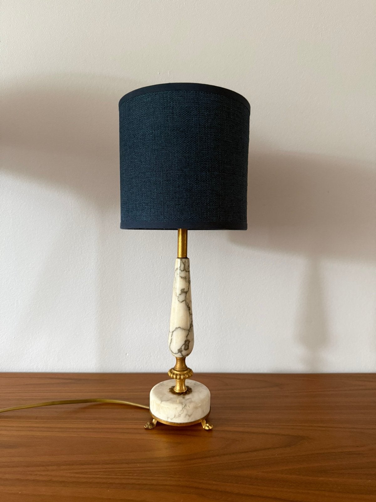 Tafellamp, barok, marmer, bronze, vintage, brocante ‘ 50/60, Huis en Inrichting, Ophalen of Verzenden, Zo goed als nieuw, Vintage
