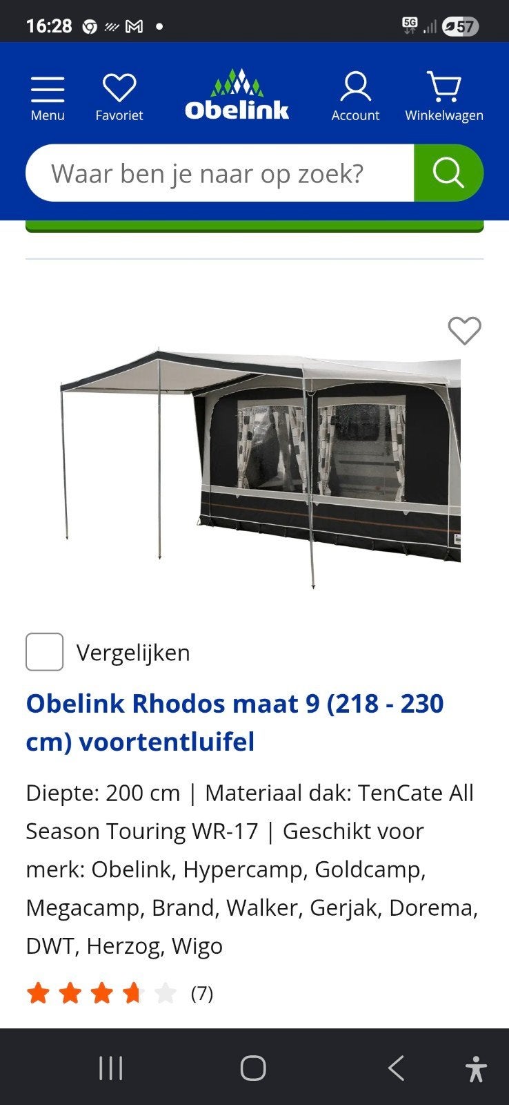 caravan luifel, Ophalen, Gebruikt