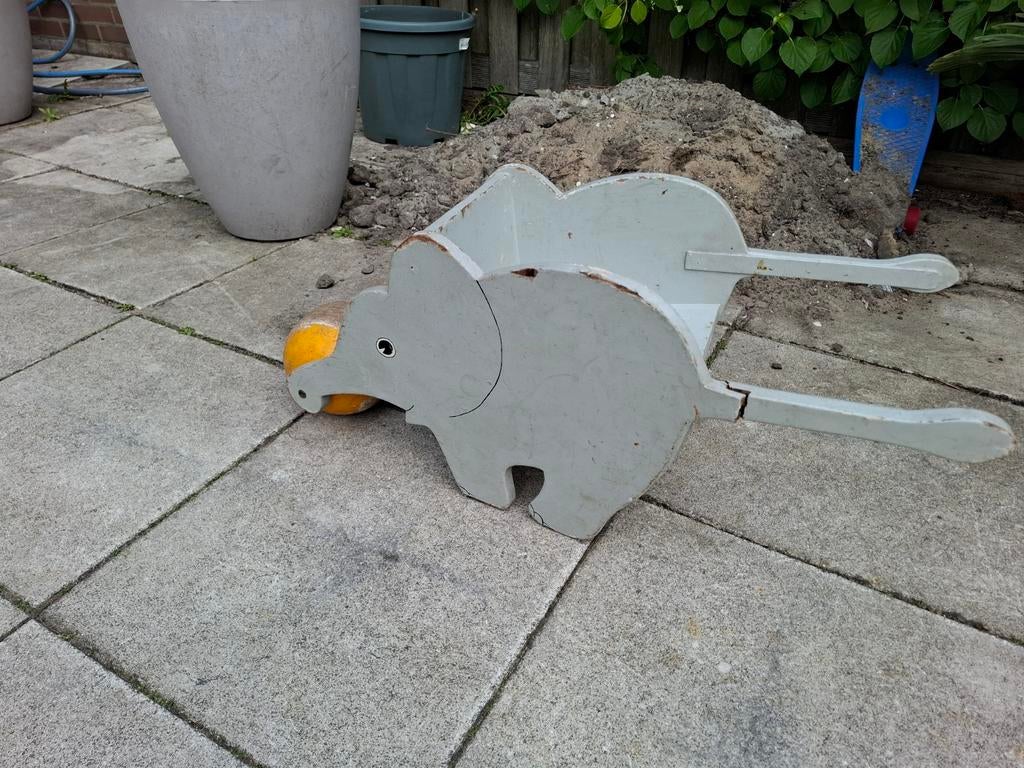 Houten olifant kruiwagen voor kinderen, Ophalen, Gebruikt, Jongen of Meisje