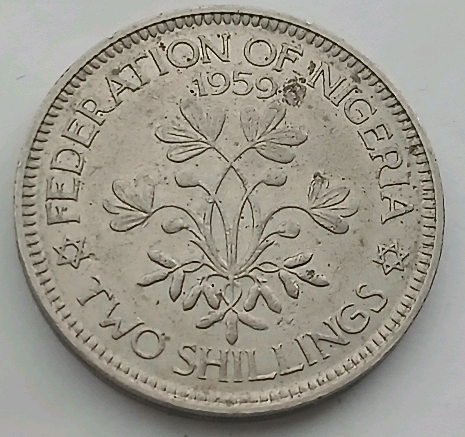 2 Shillings 1959 Nigeria Oude Vintage Munt Afrika Schaars, Ophalen of Verzenden