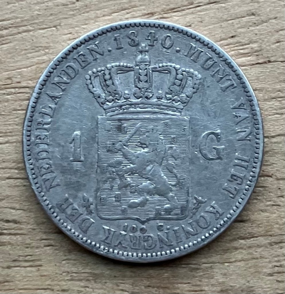 1 gulden 1840 Willem I, Ophalen, 1 gulden, Zilver, Koning Willem I