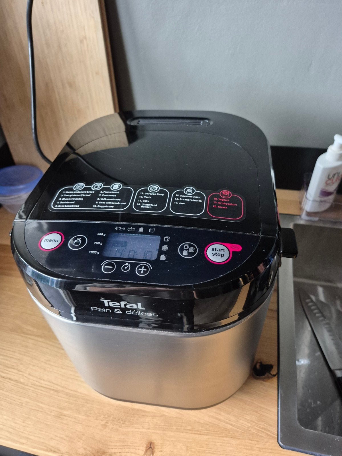Tefal Broodbakmachine Pain & Délices - Zilver/Zwart, Meer dan 10 programma's, 800 tot 1200 gram deeg, Zo goed als nieuw, Ophalen
