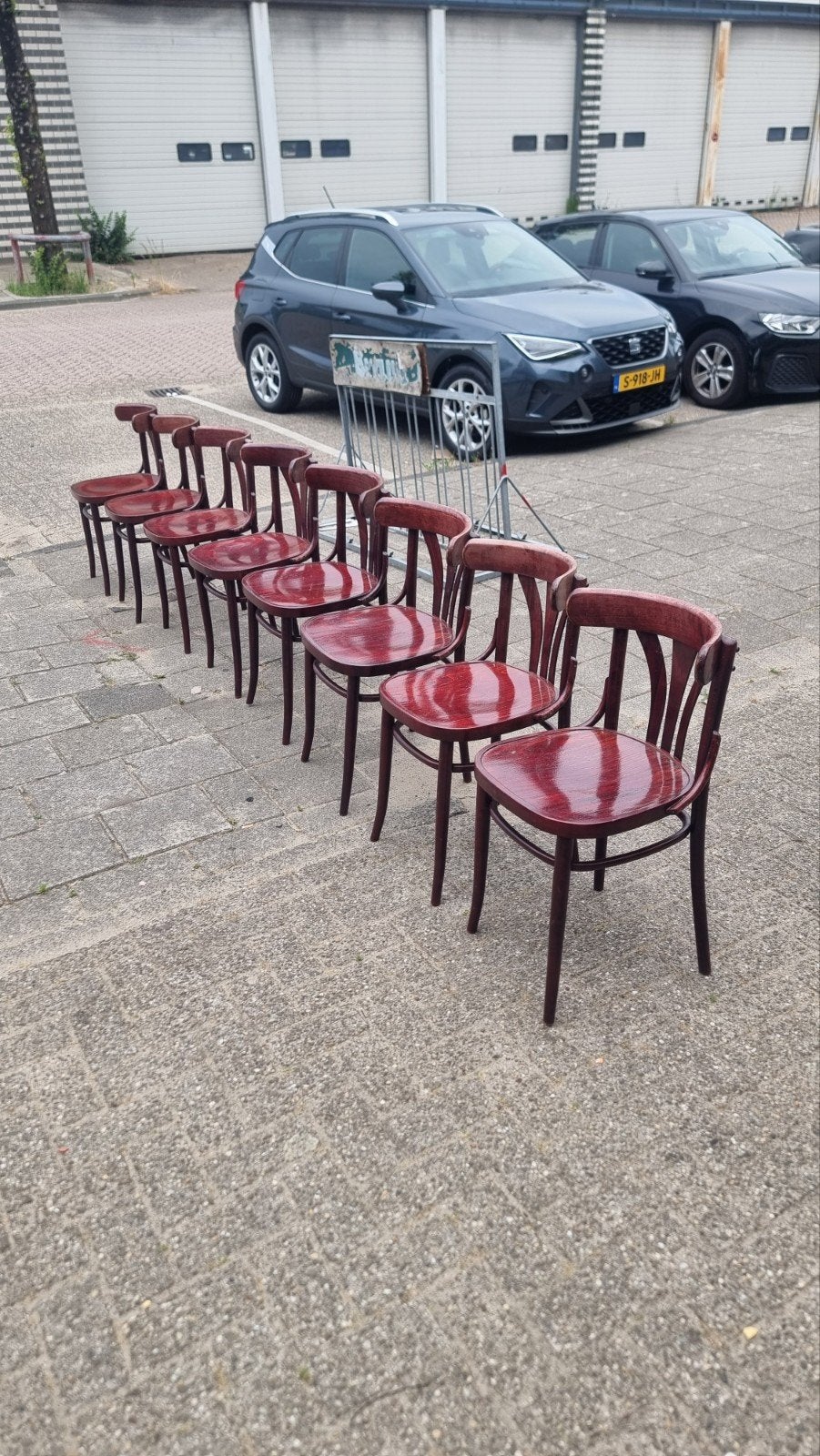 Set vintage cafestoelen type thonet 10 stuks, Ophalen of Verzenden