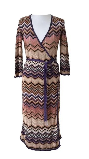 Gave wikkeljurk Missoni Lindex maat S, Maat 38/40 (M), Bruin, Ophalen of Verzenden, Knielengte