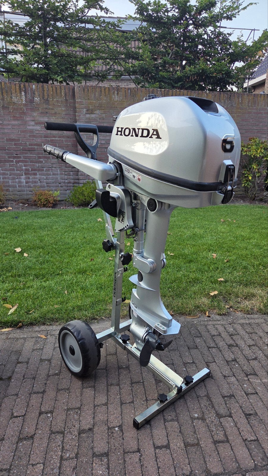 Buitenboordmotor Honda 6PK 4-Takt kortstaart., Ophalen, 5 tot 10 pk, Viertaktmotor, Zo goed als nieuw