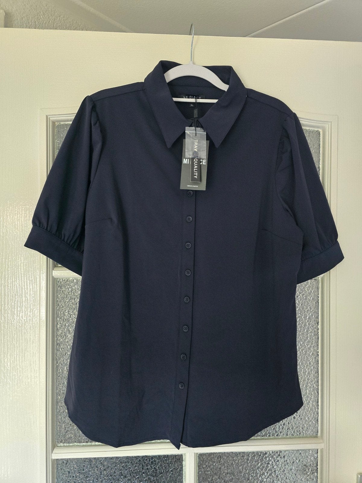 nieuw mi piace blouse xl donkerblauw, Kleding | Dames, Ophalen of Verzenden, Nieuw, Maat 46/48 (XL) of groter, Blauw
