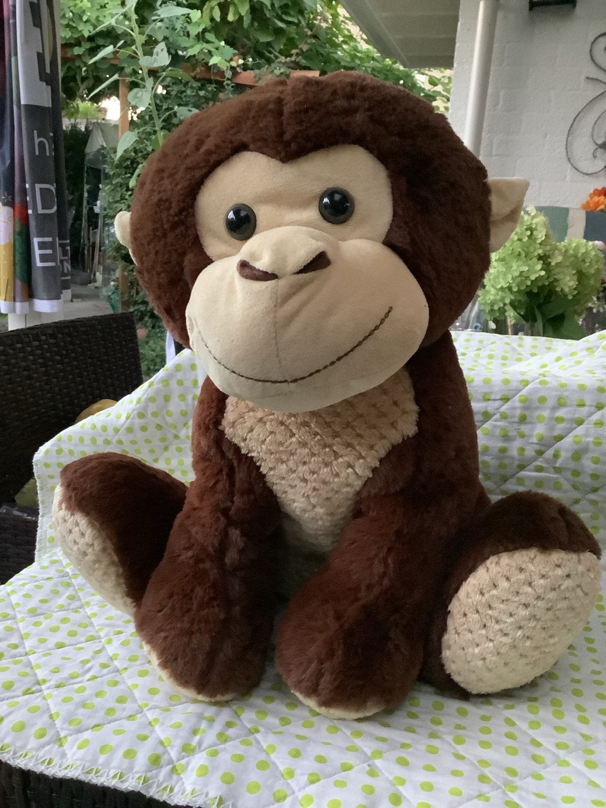 Grote bruine pluche zittende aap - steun KIKA, Nieuw, Ophalen of Verzenden, Middelgroot (20 tot 80 cm), Wasbaar